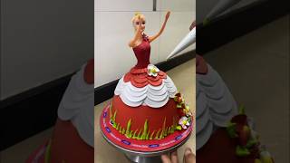 New Barbie doll cake designing cake cakedecoratingtutorials cakedesign newyearcakedecorationidea [upl. by Yauqram]