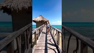 OVERWATER BUNGALOWS await at THATCH CAYE RESORT belize belizevacation travel caribbeanvacation [upl. by Noyes]