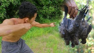 Primitive Technology  Hunting Birds In Forest For Dinner Eating Delicious [upl. by Nodnarbal336]