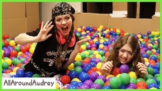 Gertie and Therma 24 Hours In Box Fort Ball Pit  AllAroundAudrey [upl. by Retrop]