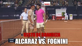 Alcaraz casi revienta a Fognini con una dejada ¡y acude a ayudarle de inmediato MARCA [upl. by Navek]