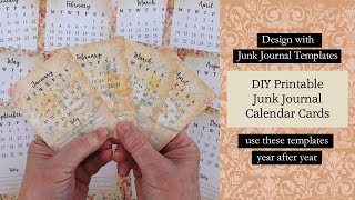 DIY Printable Junk Journal Calendar Cards [upl. by Ellehsar796]