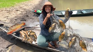 PESCARIA na EXTREMA SECA NO AMAZONAS  Pesca em um LAGO ISOLADO com SEGUIDORES [upl. by Oiramat992]