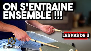 Séance de caisse claire guidée 4 minutes pour maitriser les ras de 3 🔥 [upl. by Derrik794]