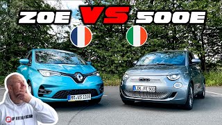 Renault ZOE ZE50 vs FIAT 500e  Wer ist der bessere Kleinwagen  EFIEBER [upl. by Prent]