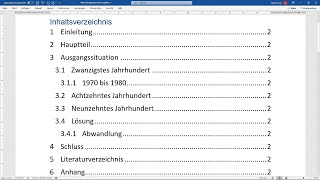 Word Inhaltsverzeichnis erstellen in 1 Minute  Tutorial automatisch Nummerierung Seitenzahlen [upl. by Syhr902]