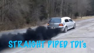 STRAIGHT PIPE TDI COMPILATION  popcorn limiter launches [upl. by Aihc]