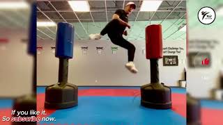 Taekwondo 360 540 600 720 Demonstration amp back flips [upl. by Akimert]