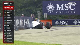 Perez crashes out of Q1 again  Hungaroring 2024 [upl. by Cul]