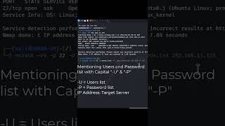 Bruteforce attack on SSH Secure Shell using Ncrack 2023 shorts ssh nmam [upl. by Kreager]