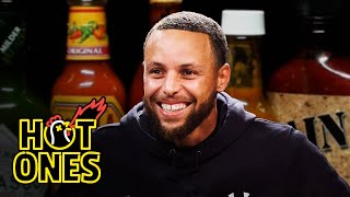 Stephen Curry Is On Fire While Eating Spicy Wings  Hot Ones [upl. by Sackman]