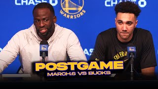 WarriorsBucks Postgame Draymond TJD Kuminga BP GPII Coach Kerr Reactions  March 6 2024 [upl. by Baal]