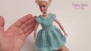 BARBİE ELBİSE YAPIMI  Barbie Giysi Yapımı  Knitting Barbie Doll Dress Making [upl. by Nnadroj51]