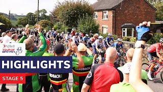 AJ Bell Tour of Britain  2021 stage five highlights  Alderley Park to Warrington [upl. by Warchaw]