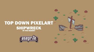 speedpaint pixel art shipwreck in the desert [upl. by Sirapal]