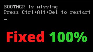 Bootmgr is Missing Press CtrlAltDel to Restart Windows 7  10 Problem Solution  Fix with USB [upl. by Novyaj254]