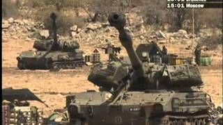 102NO COMMENT Blasts of M109IDF troops load in APC Puma [upl. by Bashemeth]