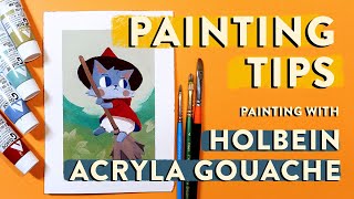 PAINTING TIPS How to Paint with Holbein Acryla Gouache [upl. by Ardehs]