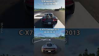 The Crew 2  Porsche 918 Spyder 2015 vs Jaguar CX75 Concept 2013 Drag Race Stock [upl. by Nayrb650]