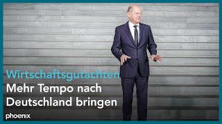 Jahresgutachten der gesamtwirtschaftlichen Entwicklung Übergabe an Bundeskanzler Scholz [upl. by Iclek]