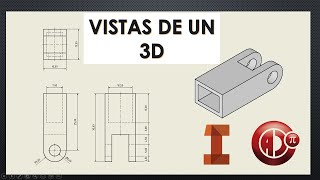 Sacar Vistas a una pieza 3D y acotarlas en un formato  Autodesk Inventor [upl. by Barker]