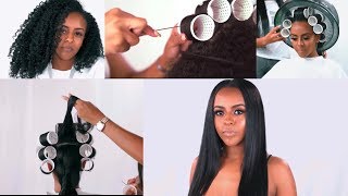 Dont want heat damage Tension roller set on natural hair [upl. by Ahtnahc]