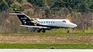 N808MC  Hawker 800XP landing at KLEW  13 May 2024 [upl. by Faustina]