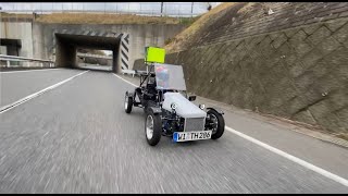 自作ミニカーで公道走ってみた self made car 50cc [upl. by Akihsar]