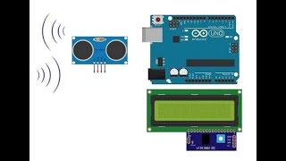 Use of HCSR04 sensor and I2C LCD screen by Arduino UNO [upl. by Idoj]