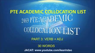 2469 PTE Academic Collocation List  Part 3 Verb and Adjective [upl. by Eigna]