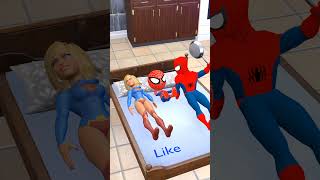 Only Supergirl Love Lil Spidey ❤️  Spiderman  Hulk  shorts [upl. by Ainoz]