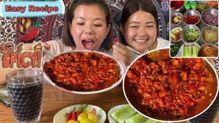 GILO CHATPATE RECIPE amp MUKBANG SPICY CHATPATE NEPALI MUKBANGEASY HOMEMADE CHATPATE🤤 [upl. by Wehner30]