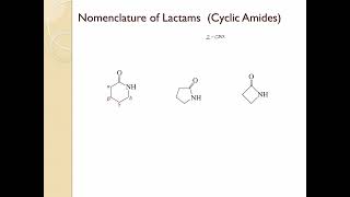 Carboxylic Acid Derivatives Part 5  Nomenclature of Amides and cyclic Amides Lactams [upl. by Hultin420]