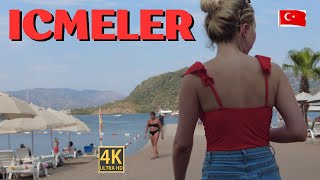 Icmeler Turkey Walking Tour Beachfront and restaurant 4KDHR🌏 [upl. by Rehm]