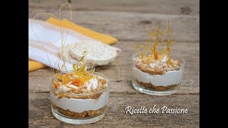 Tiramisù alla panna con gallette di riso  Dessert flash  Ricette che Passione [upl. by Erreipnaej]