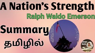 A Nations Strength by Ralph Waldo Emerson Summary in Tamil [upl. by Tann]