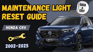 20022025 Honda CRV Oil Maintenance Light Reset Essential Steps for Engine Health and Efficiency [upl. by Hakeber157]