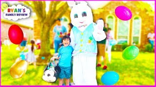 Kids Easter Egg Hunt with the Real Easter Bunny and Ryans Family Review [upl. by Anatola]