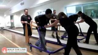 Quadriplegic Spinal cord recovery trainers use Rifton Pacer for resistance gait session [upl. by Poucher]