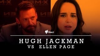 Hugh Jackman vs Ellen Page on set of XMen Days of Future Past [upl. by Irrej]