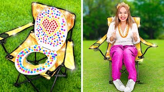 RICH vs POOR CAMPING HACKS  Amazing Parenting Survival Ideas Cool Gadgets amp DIY Toilet by 123 GO [upl. by Notsob]