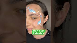 3 minute face painting facepainting painting festival dolphin shorts [upl. by Yauqaj]