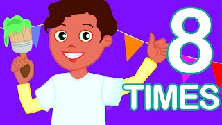 8 Times Table Song  Multiplication Song for Kids  Learn Math Song for Preschoolers [upl. by Aivat]