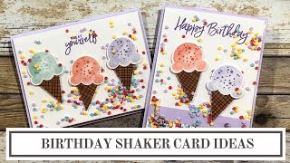 Birthday Shaker Card Ideas  Ice Cream Corner Stampin Up [upl. by Nedah]