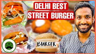 Delhi ka Best Street Food Burger  Veggie Paaji [upl. by Atenek582]