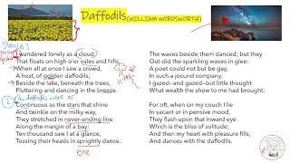 Daffodils by William Wordsworth SPM English Literature Poetry Video Lesson [upl. by Nuahs31]