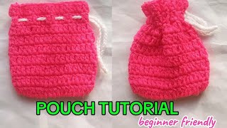 How To Crochet Pouch Tutorial  Beginner Friendly  Kindy crochet [upl. by Anaher]