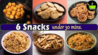 6 Diwali Snacks Recipes  Easy Snacks Recipes  Diwali Recipes  Diwali Special Recipes  Snacks [upl. by Nehtiek169]