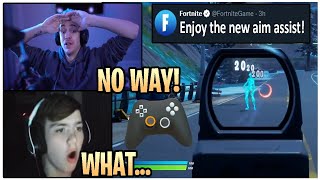 Ninja amp Mongraal React To New Aiming Feature For Controller Players In Fortnite Gyro Controls [upl. by Atirres]