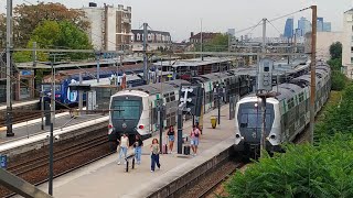 RERTER et Transilien en gare de Houilles CarrièressurSeine [upl. by Trometer]